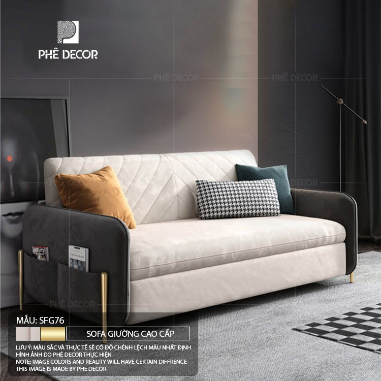 SOFA GIƯỜNG CAO CẤP EMILIA - SFG76 - Đệm mút 170x80x80