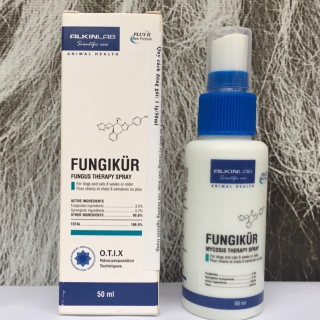 Thuốc trị nấm ghẻ chó mèo Alkin Mitecyn Fungikur 50ml