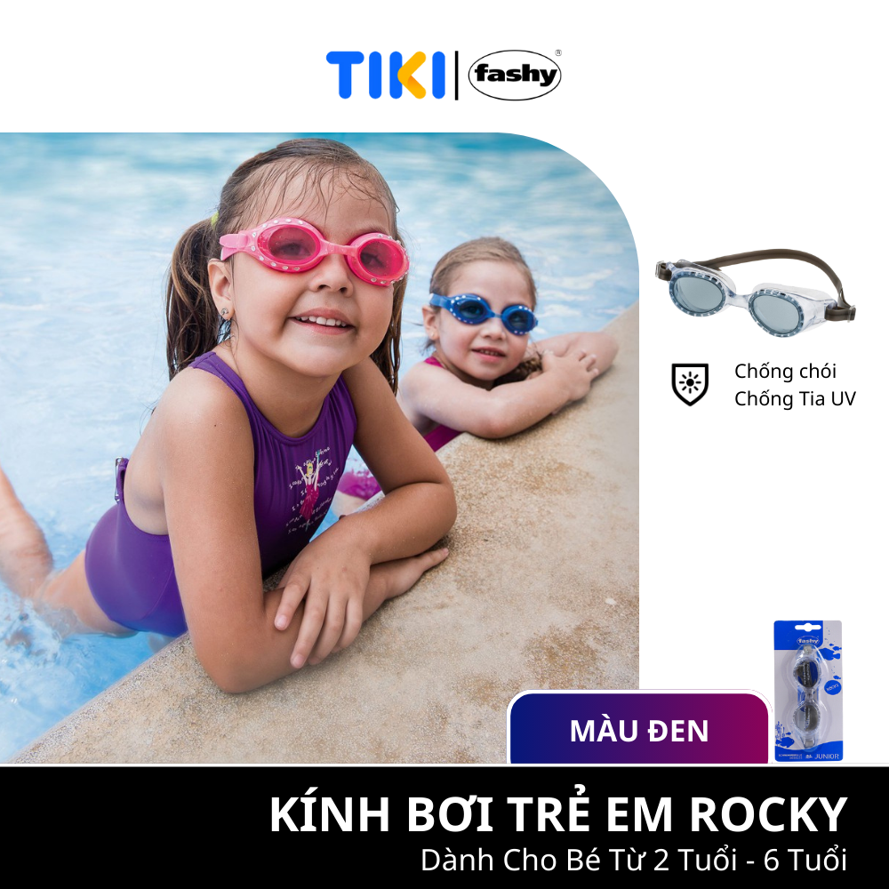 Kính bơi trẻ em Fashy 100% nhập khẩu từ Đức dòng “Rocky”, đạt tiêu chuẩn Châu Âu, chống tia UV dành cho bé trai, bé gái dưới 6 tuổi