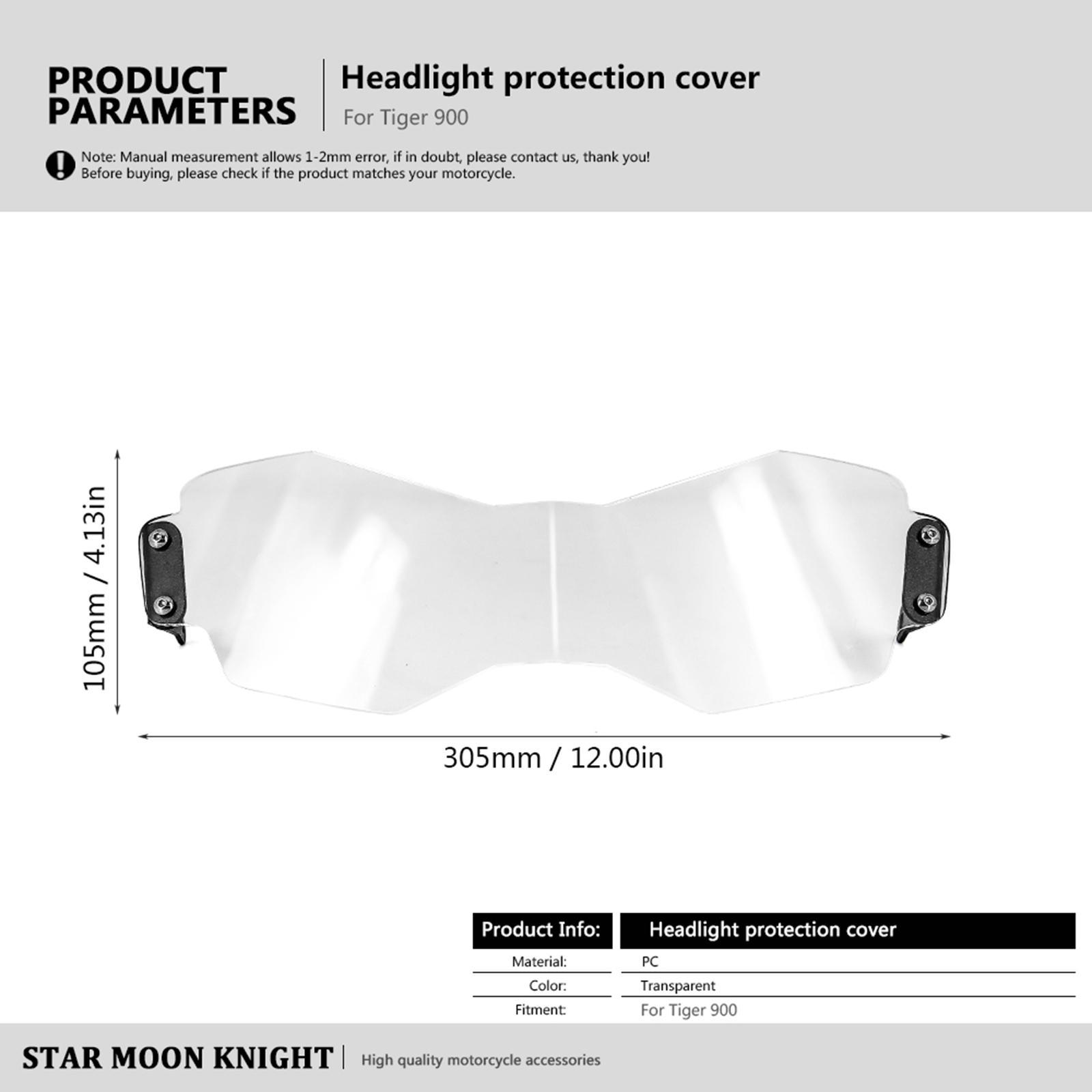 Motorcycle Headlight Protector Guard Cover, Headlight Screen Cover Fits for 900