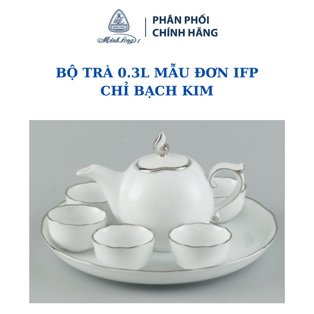 Bộ trà 0.3L Mẫu đơn IFP Chỉ Bạch Kim- Gốm sứ cao cấp Minh Long 1