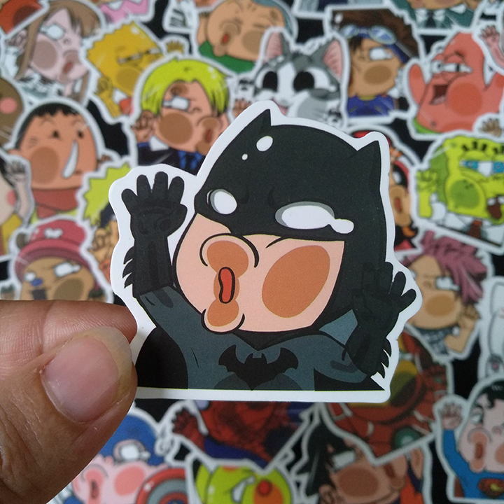 Bộ Sticker dán cao cấp chủ đề ÚP MẶT VÀO KÍNH - Dùng dán Xe, dán mũ bảo hiểm, dán Laptop...