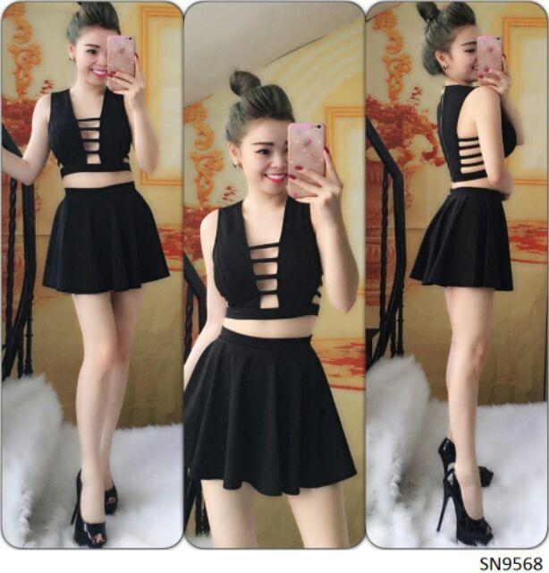 Sét váy xòe đan dây sexy