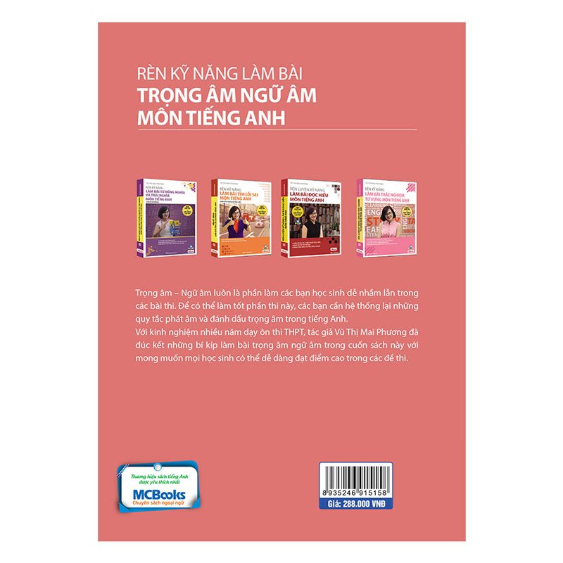 Rèn Kỹ Năng Làm Bài Trọng Âm Ngữ Âm Môn Tiếng Anh - TKBooks