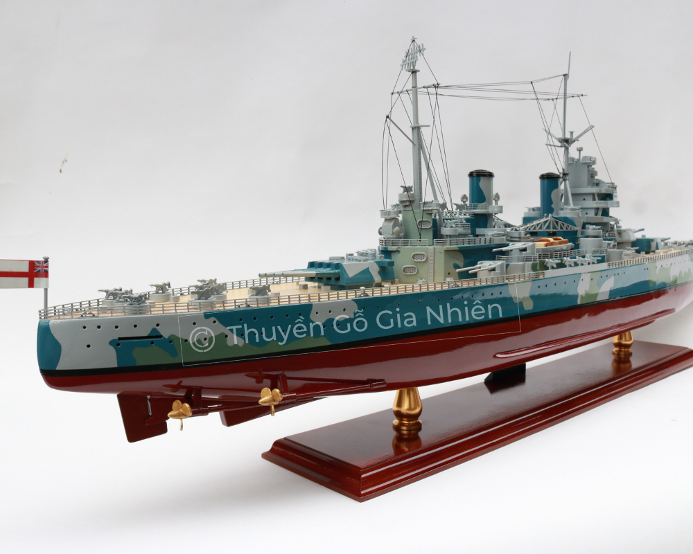 Mô Hình Thuyền Gỗ Phong Thủy Dạng Thuyền Chiến HMS KING GEORGE V Chính Hãng Hàng Xuất Khẩu Chất Lượng Cao