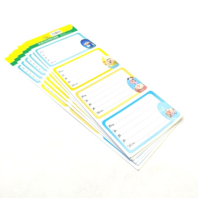 Bộ 4 Nhãn Học Sinh The Sun 4 Ô (6 Tờ/Xấp) (Mẫu Màu Giao Ngẫu Nhiên)