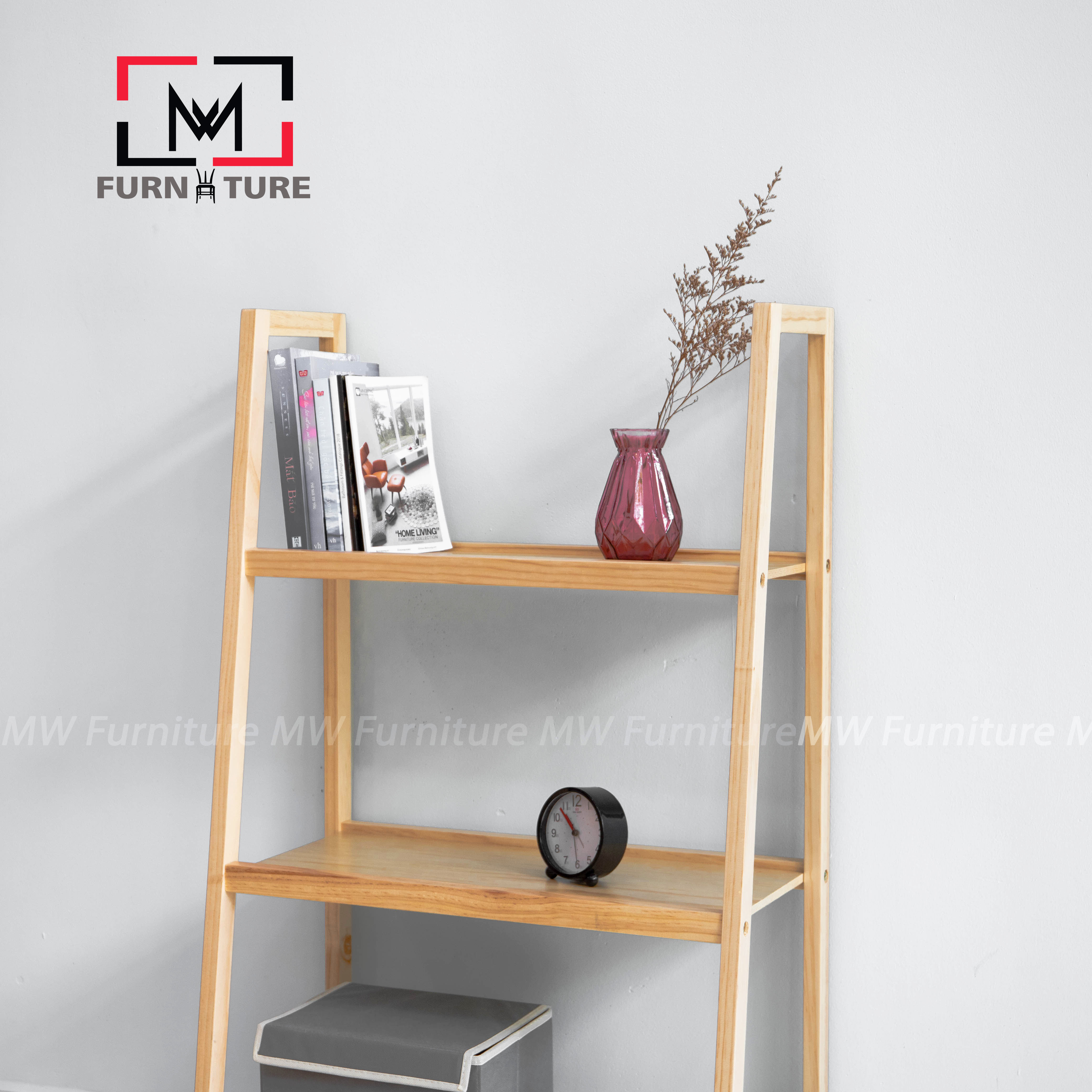 KỆ SÁCH 3 TẦNG MÀU GỖ TỰ NHIÊN SIZE L - A BOOK SHELF 3F NATURAL SIZE L