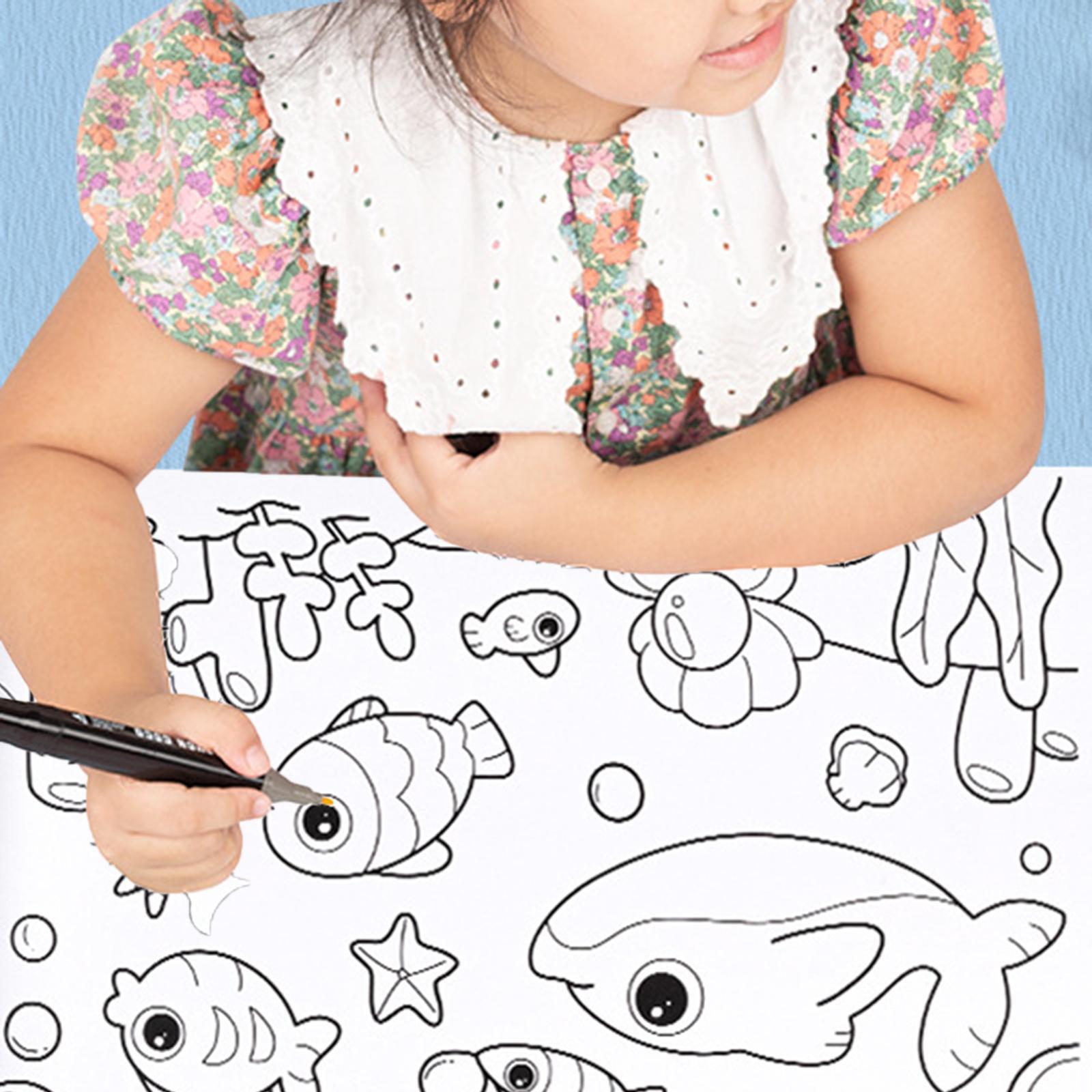 2Pcs Coloring Paper Roll Colorable DIY Art Drawing