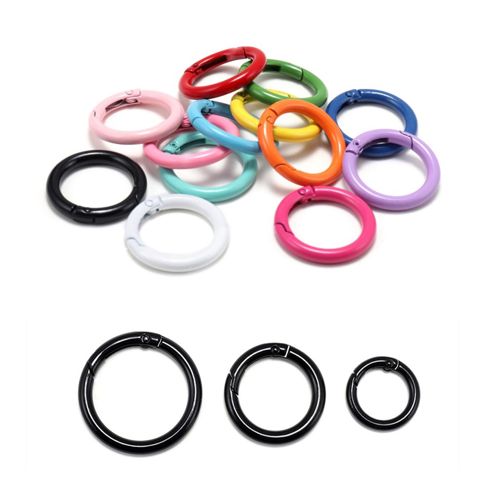 20x Round Spring Snap Clip Hook Alloy Carabiner Keychain Buckle Key Hiking