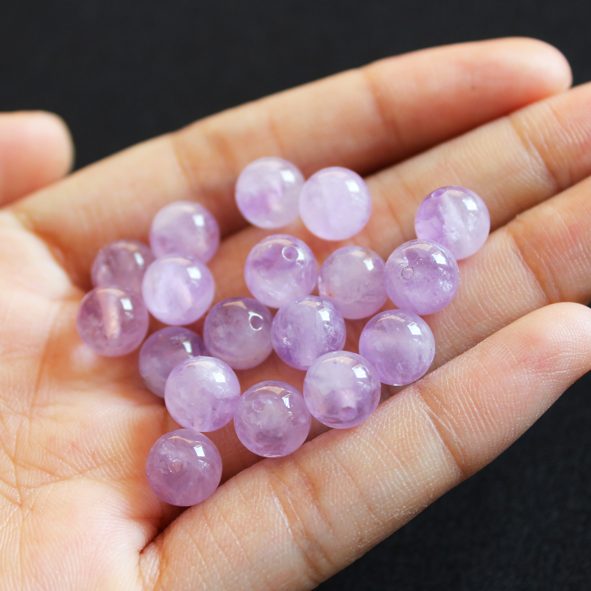 Combo 3 Hạt Đá Thạch Anh Tím Lavender 8MM (Lavender Amethyst) Tự Nhiên, Phối Vòng Tay, Chuỗi Hạt, Trang Sức, Hợp Mệnh Thổ, Hỏa