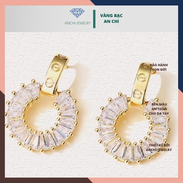 Bông tai bạc cao cấp, mẫu mới sang chảnh,trẻ trung,Hàn quốc,anchi jewelry