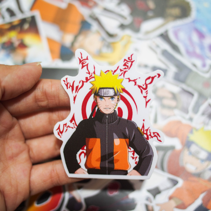 Set 100 sticker hình dán laptop mũ bảo hiểm xe máy xe hơi chủ đề Naruto