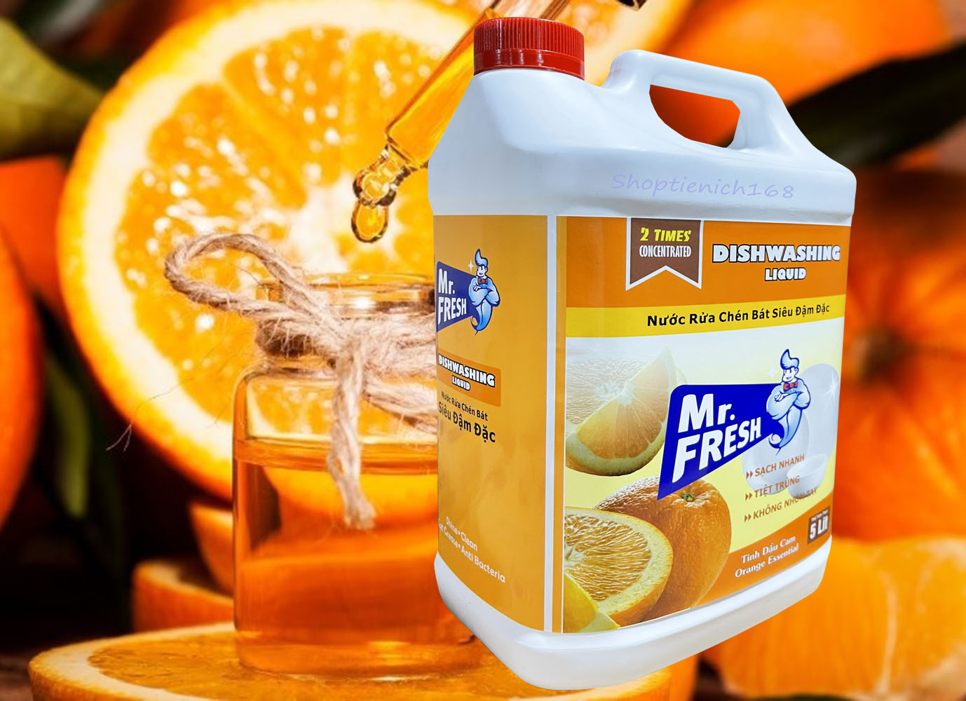 Nước rửa chén bát siêu đậm đặc Mr.fresh 5L hương đào