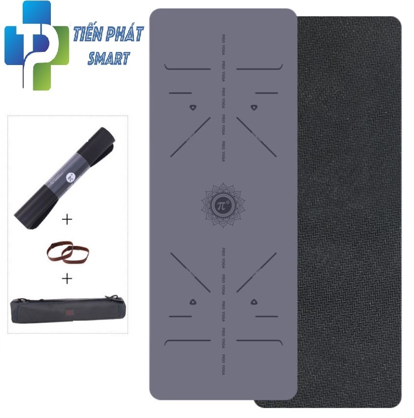 Thảm tập Yoga Định tuyến Mã Chữ PIDO Cao su tự nhiên PU cao cấp mẫu Mới - Tặng kèm túi đựng và dây buộc
