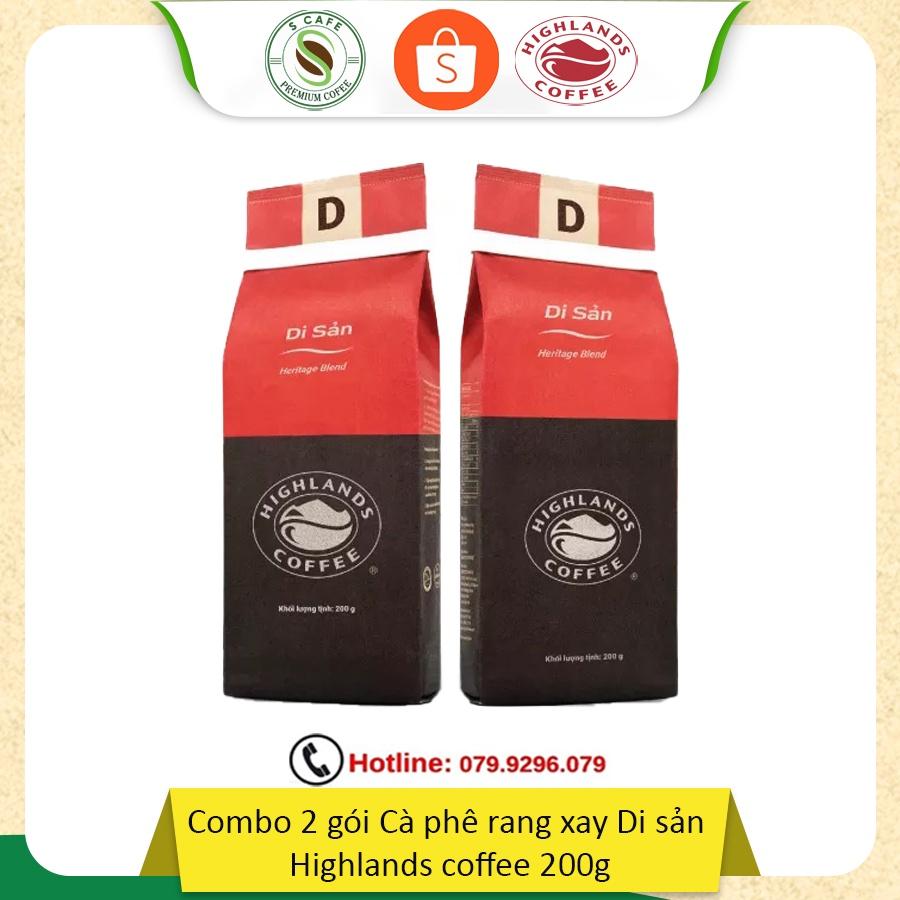 Combo 2 gói Cà phê Rang xay Di sản Highlands Coffee 200g