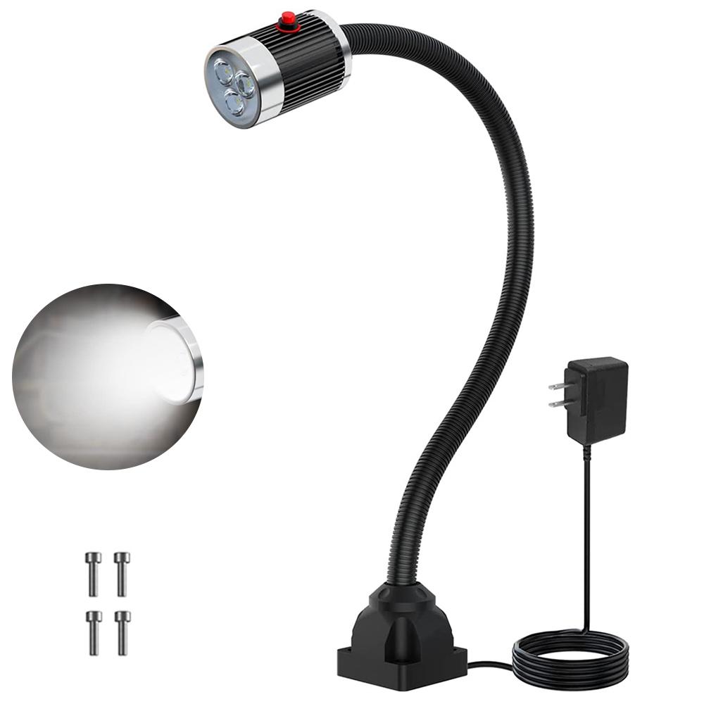 Đèn LED 9W 6W 3W 0.5W Máy May Đèn Làm Việc Đế Vít Đèn Công Nghiệp Cổ Ngỗng Linh Hoạt Cho Máy Khoan Máy Tiện Chiếu Sáng