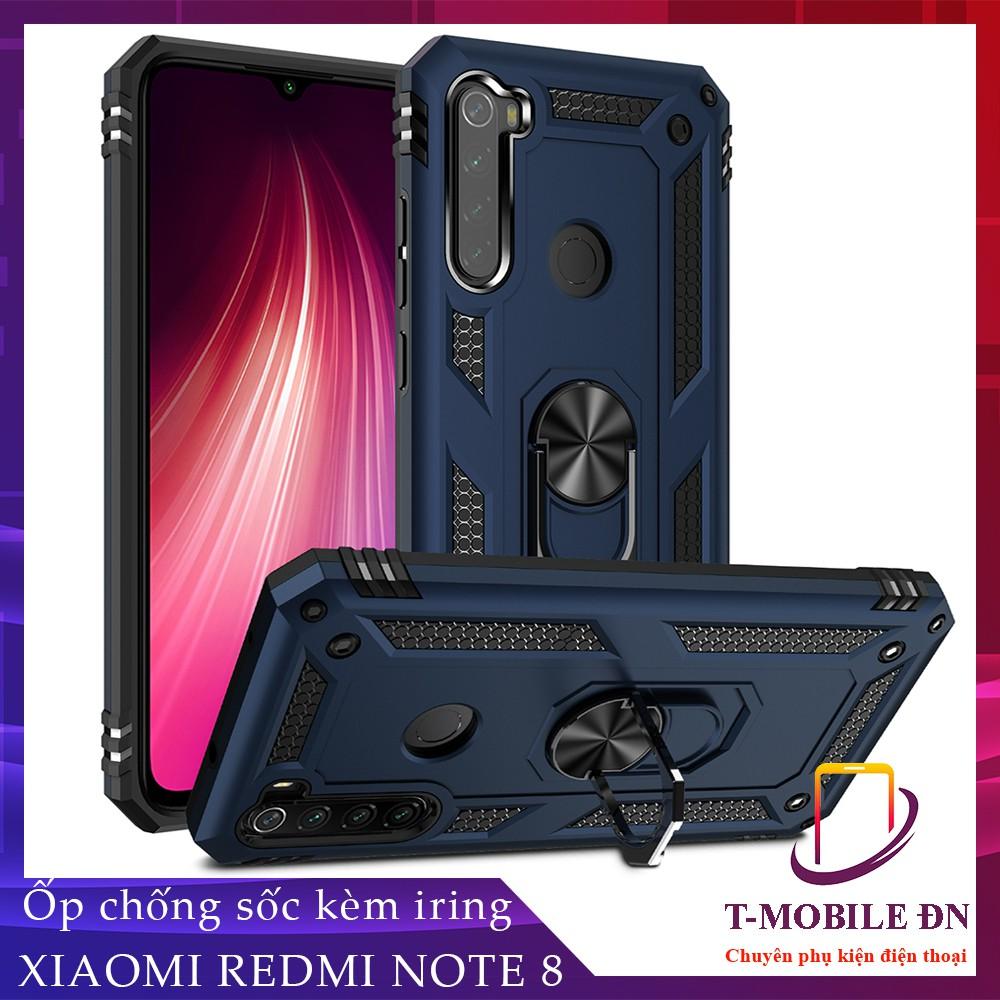 Ốp lưng cho Xiaomi Redmi Note 8 chống sốc 2 lớp kèm nhẫn iring làm giá đỡ