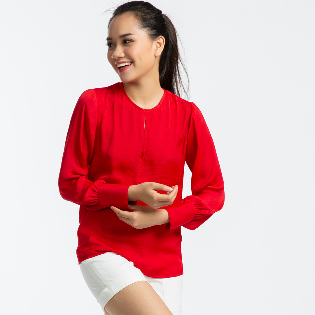 Áo Satin Lụa Áo Kiểu Đẹp Thời trang thiết kế Hity TOP103