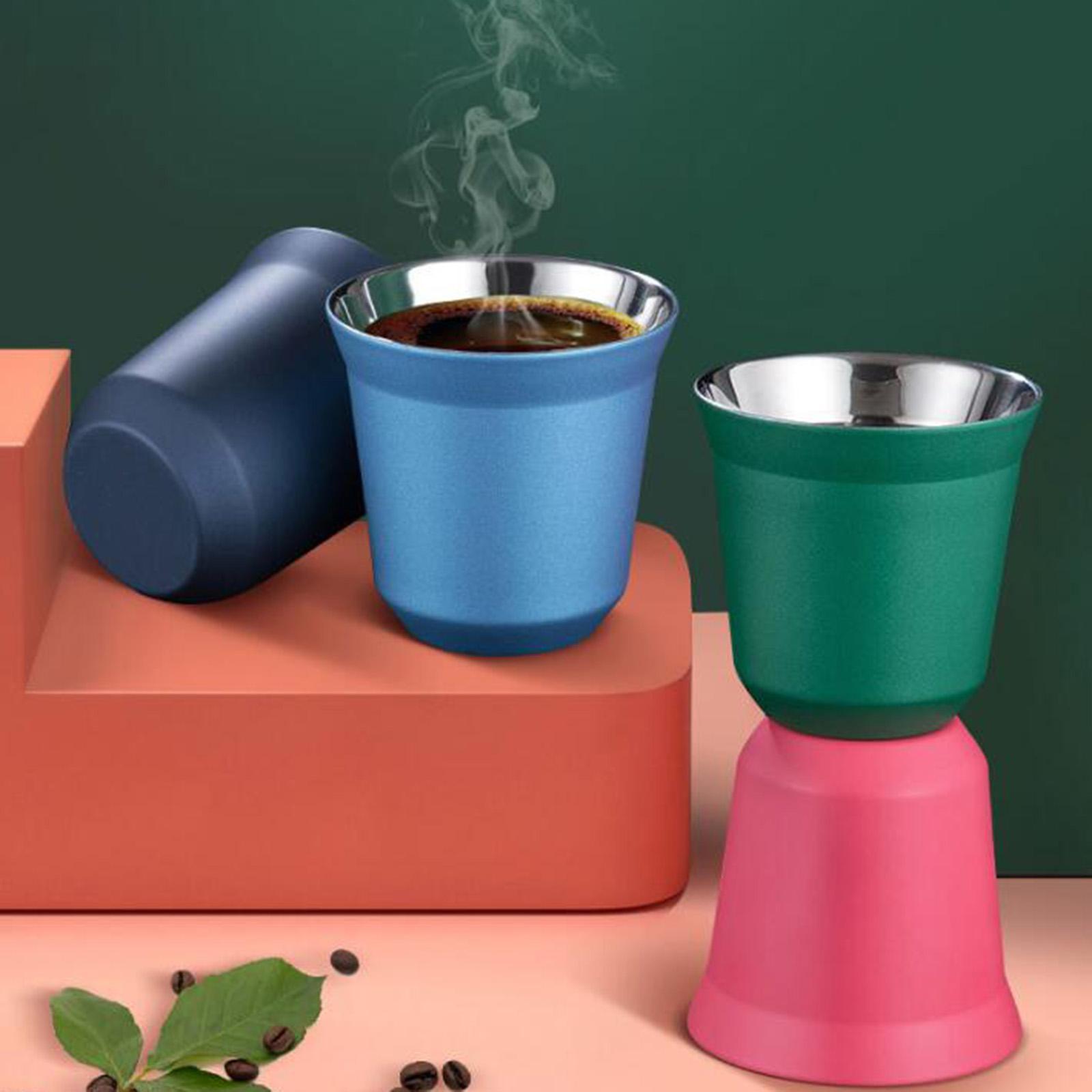 Coffee Cup Camping Mug Durable Drinkware 80ml Capacity Ultralight Outdoor Stainless Steel Cup Metal Drinking Cup for Home Backpacking Picnic