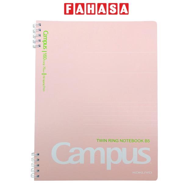 Sổ Lò Xo Kusumi B5 - Kẻ Ngang - 160 Trang 70gsm - Campus RN-B5L160KU-PE - Màu Hồng