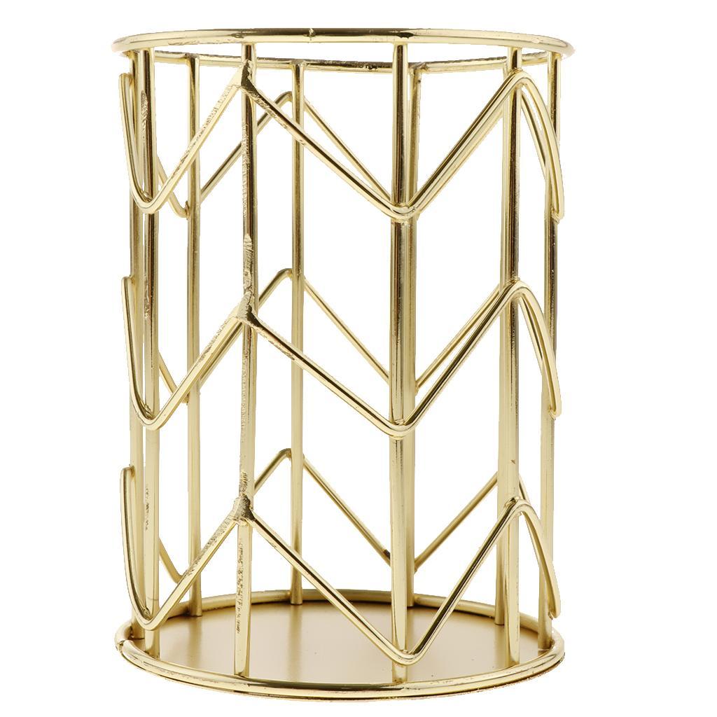 European   Wire Pencil Holder  School Office Golden