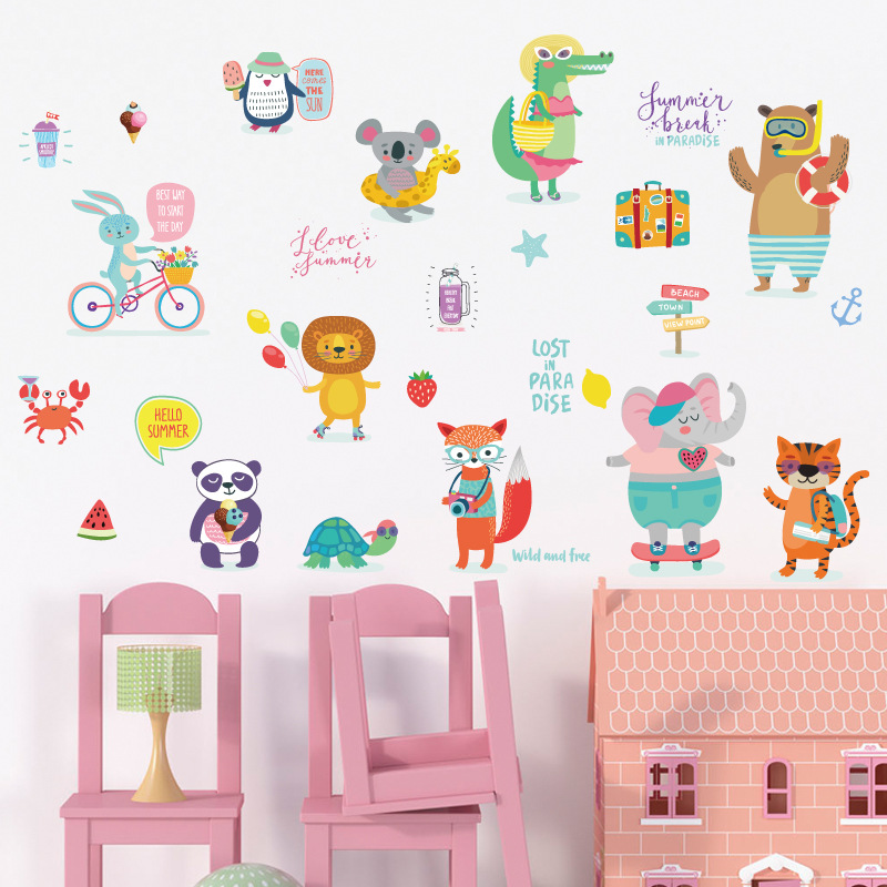 Decal dán tường hoạt hình summer day ZOOYOO SK7151