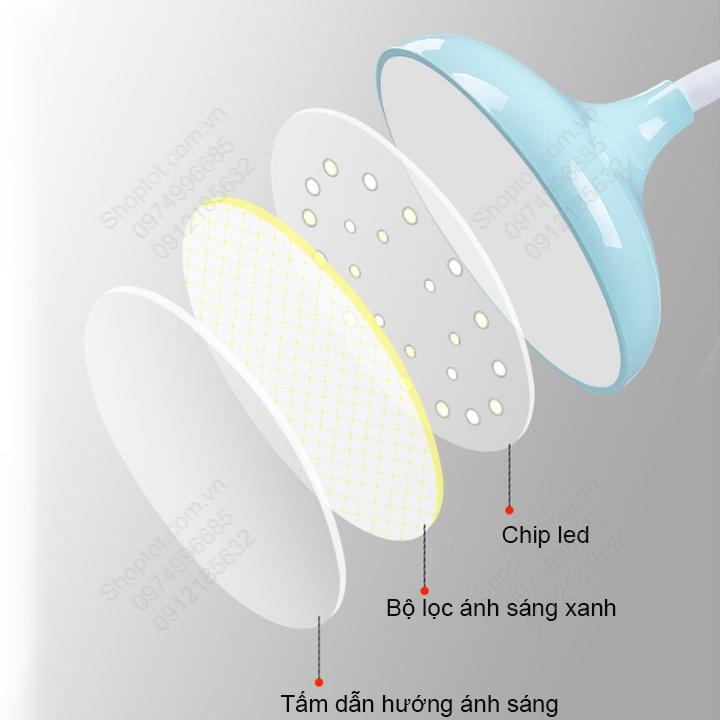 Đèn led học chống cận 7023, tích điện, ánh sáng 3 màu, có điều chỉnh độ sáng vô cấp