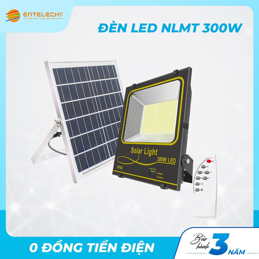 Đèn Led Năng lượng mặt trời 300W Entelechy có điều khiển, chiếu sáng trong nhà, ngoài trời, chống nước, BH 3 năm