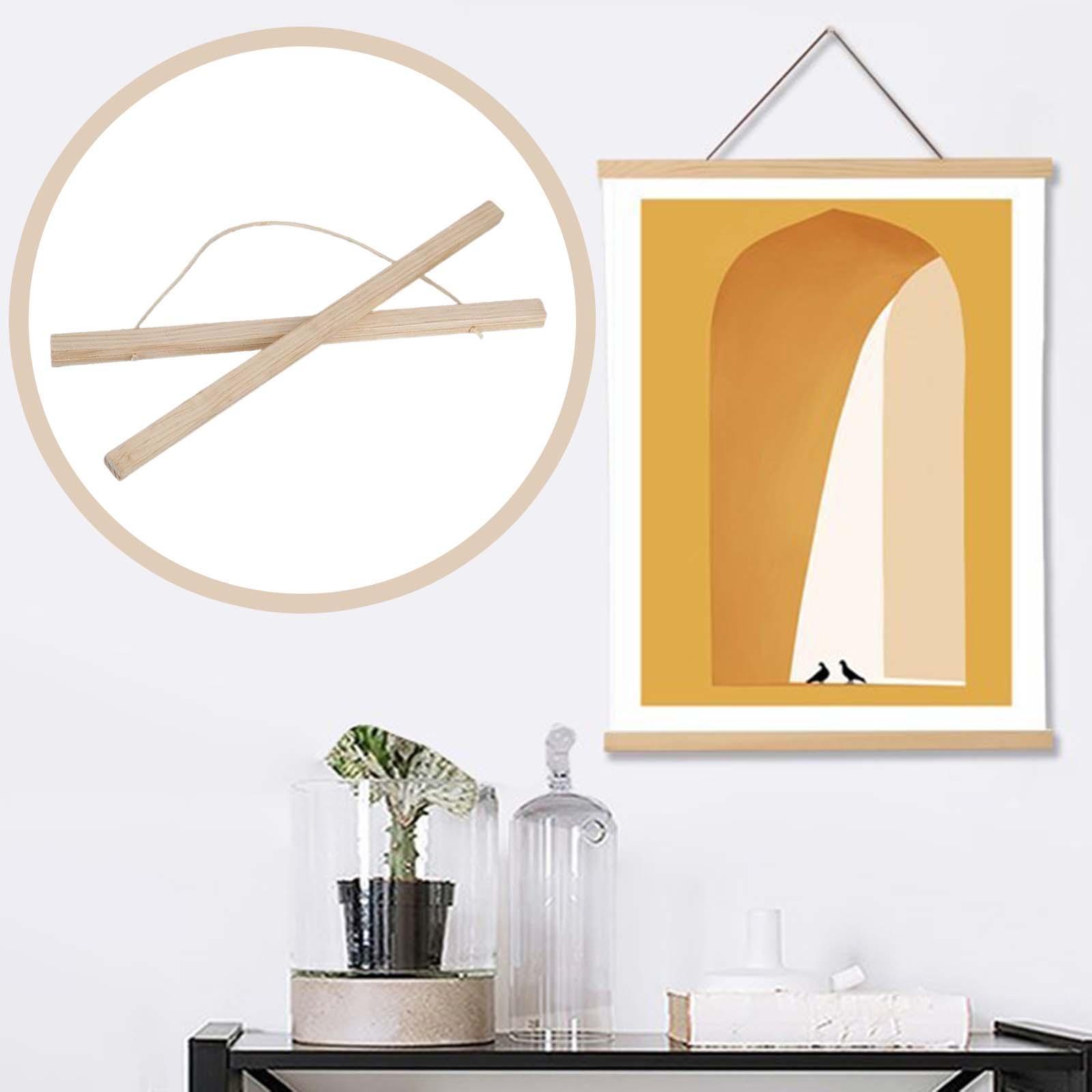 Poster Hanger Frame Wooden for Maps Painting Scroll Picture Clip