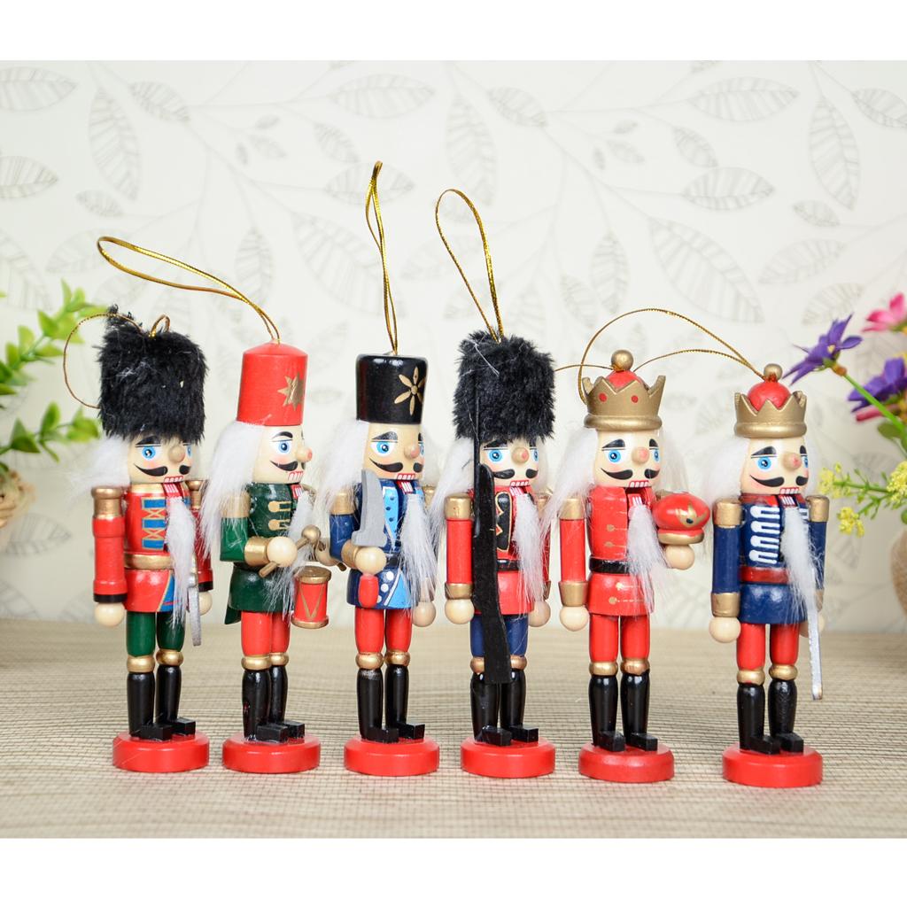 Các Loại Gỗ Handpainted Ngân Khánh Óc Chó Lính Tượng Xmas Trang Trí Orna