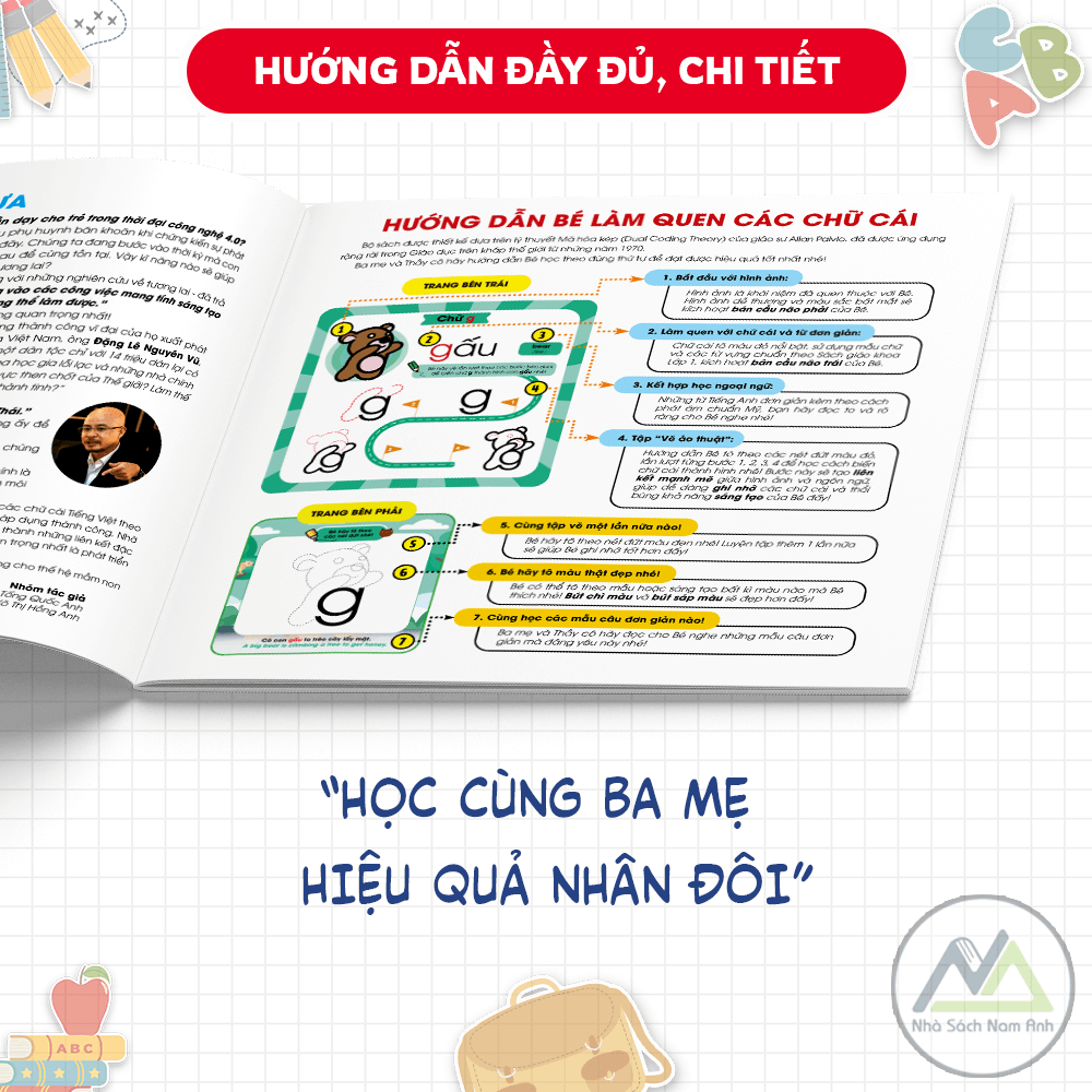 Combo Sách Làm Quen Chữ Cái Tiếng Việt  - Tập 1 + 2 TẶNG BỘ BÚT SÁP MÀU THIÊN LONG - Tác giả Dr. Pencil &amp; Rose