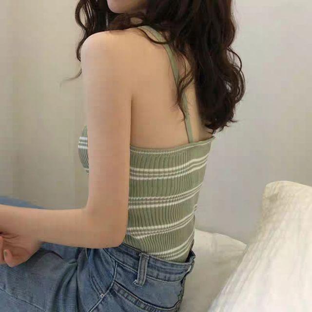 A105_Áo 2 dây len tăm cổ yếm