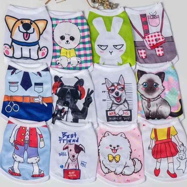 Áo ba lô loại vải mỏng thoáng mát cho thú cưng Size S (2-3,5kg) ( Một cái ,màu và mẫu giao ngẫu nhiên )
