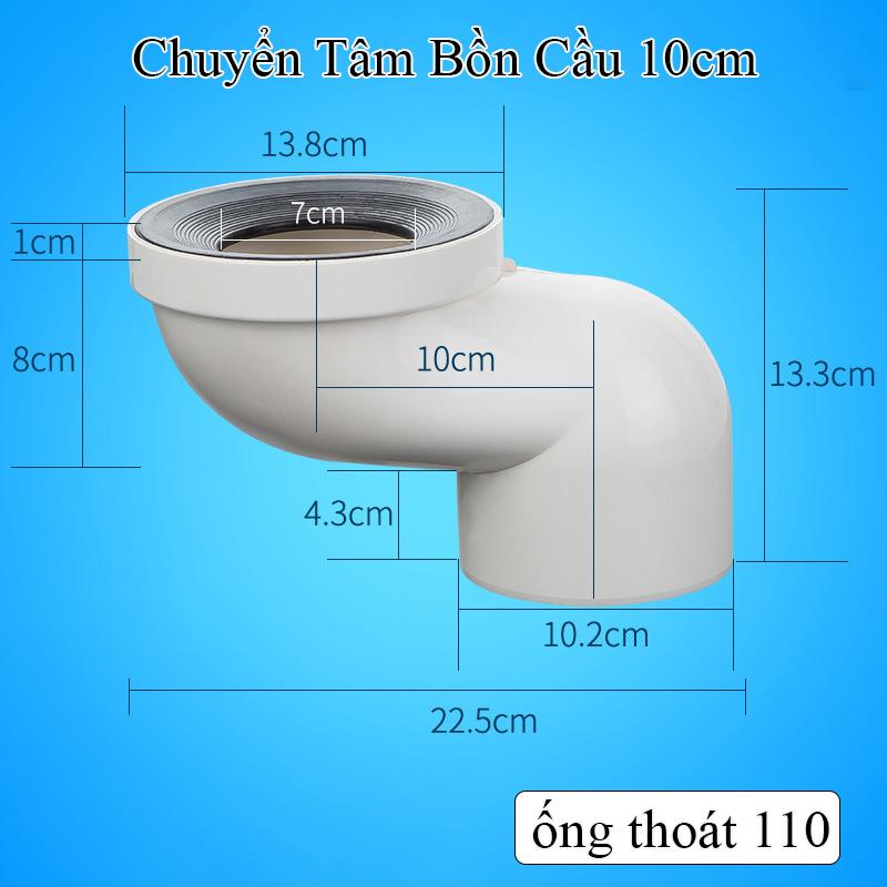 Phễu Chỉnh Lệch Tâm Bồn Cầu Loại Tốt Nhựa PVC Chuyển Tâm Xí Cầu Tối Đa 10cm Chống Hôi Chống Rò Rỉ Nước Bồn Cầu