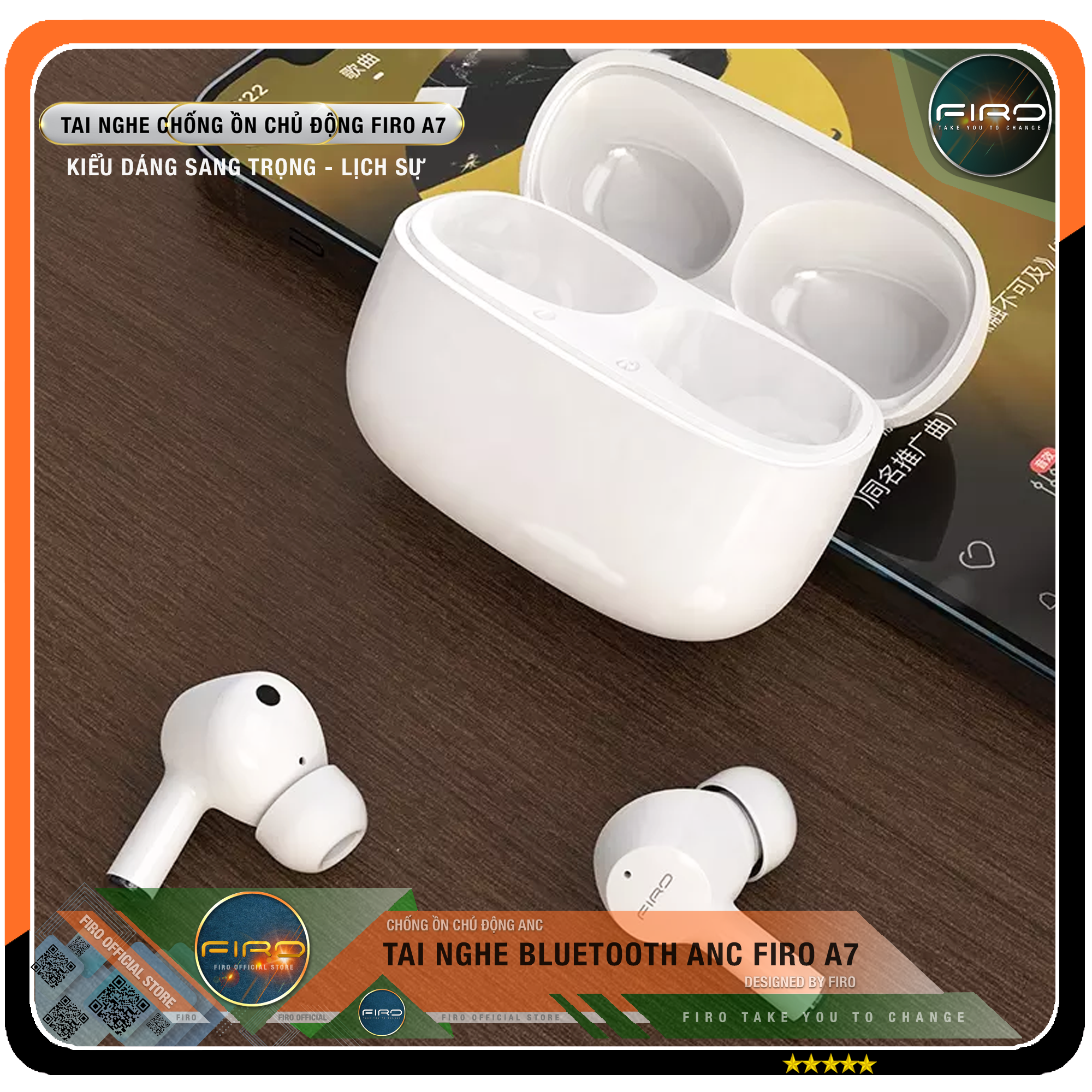 Tai Nghe Bluetooth Nhét Tai Không Dây FIRO Fi5 Pro2 - Pin Dock Sạc 300mAh - Bluetooth 5.3 - Tai Nghe FIRO Fi5 Pro2 Điều Khiển Cảm Ứng Thông Minh - Công Nghệ Kháng Nước IPX5 - Tai Nghe Không Dây FIRO Fi5 Pro2 - Phù Hợp Với Tất Cả Dòng Máy - Hàng Chính Hãng