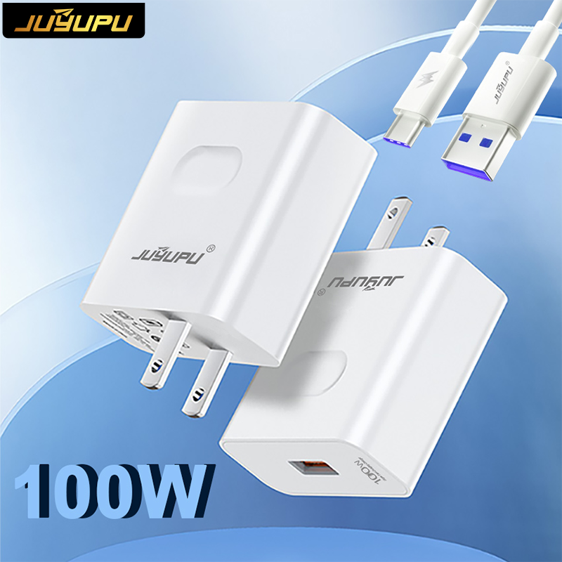 Bộ sạc nhanh 100w JUYUPU U100C gồm củ sạc kèm cáp sạc type c sạc nhanh 6A dành cho các dòng Android cao cấp- Hàng chính hãng