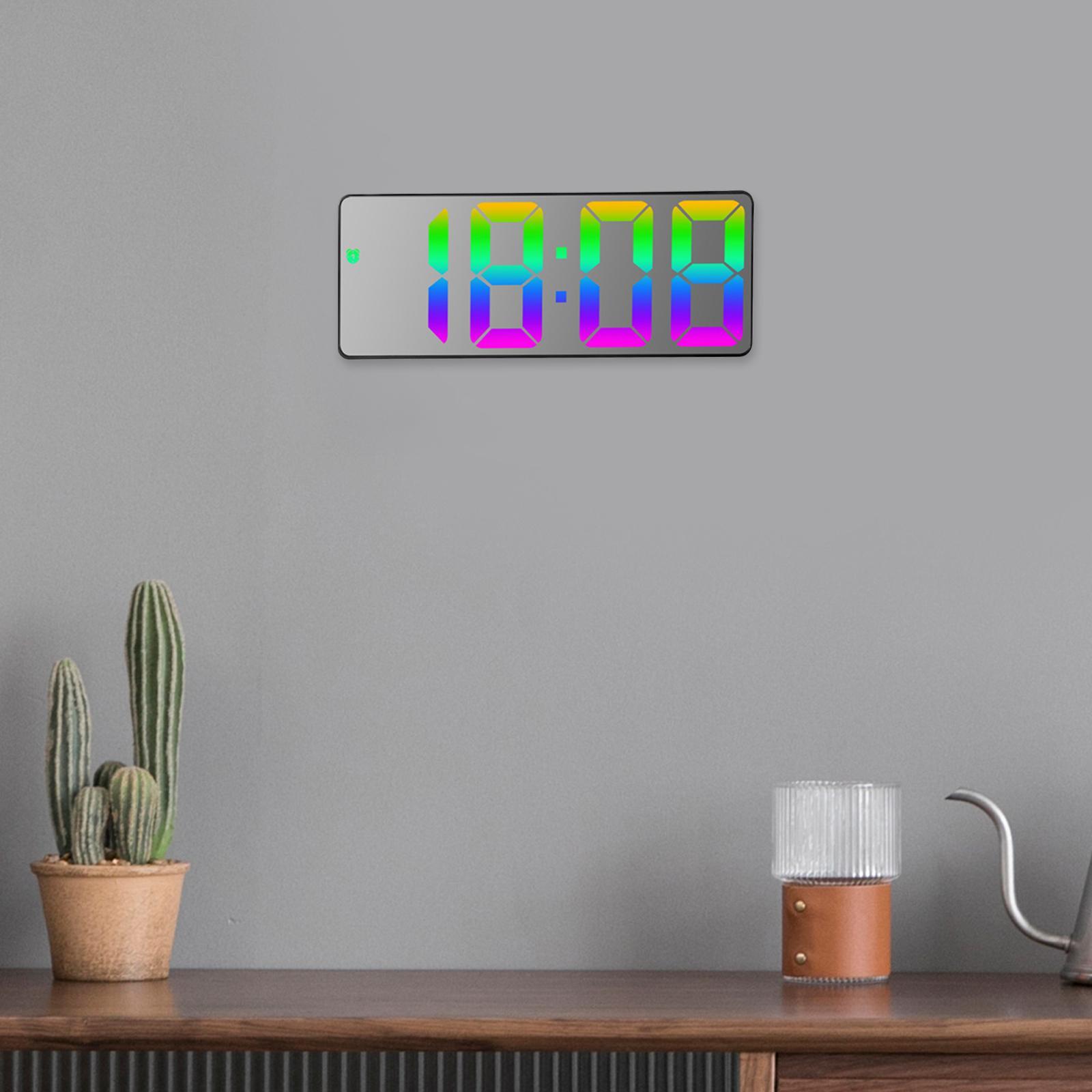 Colorful Digital Alarm Clock Desktop Smart LED Clock with Temperature Date