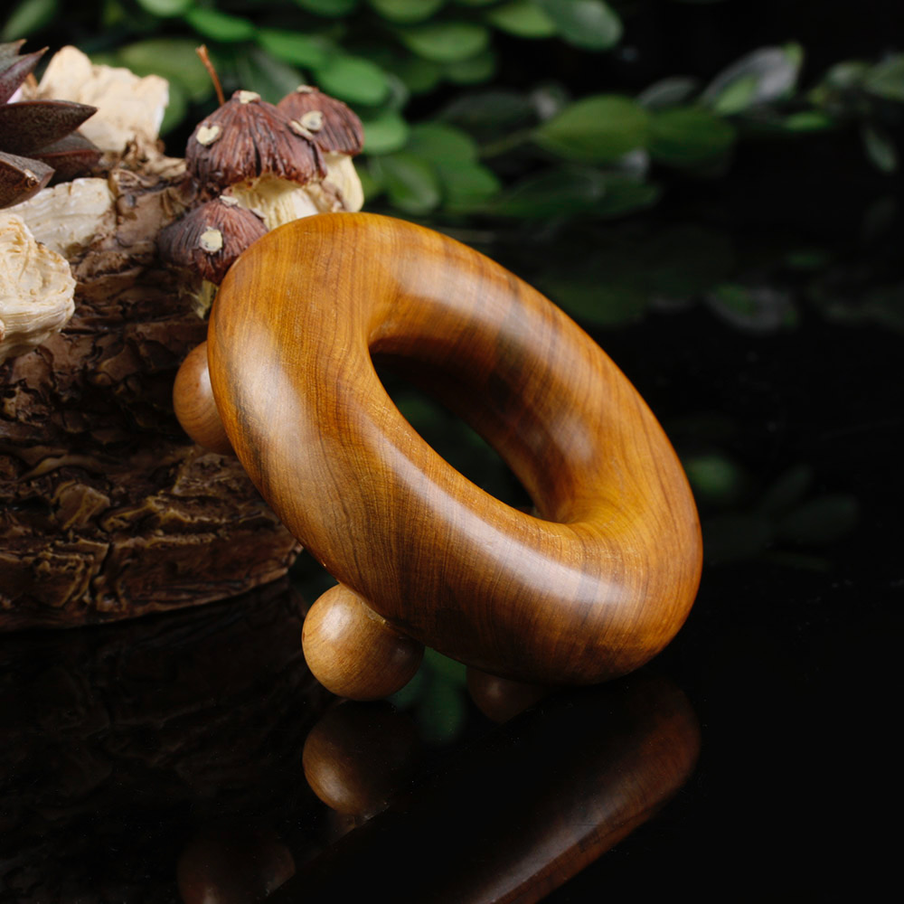 Dụng Cụ day ấn Huyệt Mát xa tròn Gỗ thơm  massage Đầu, bụng, tay, chân, kiểu thái - Chăm sóc sức khỏe
