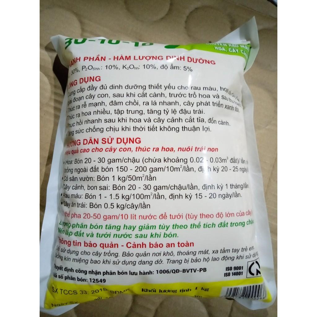 NPK ĐẦU TRÂU 30-10-10 gói1KG