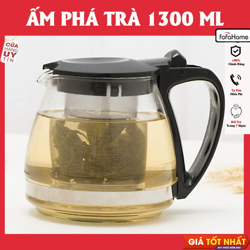 Ấm Pha Trà, Bình Lọc Trà 1,3l Bình Trà Có Lưới Lọc Ấm Pha Cafe Phù Hợp Mọi Gia Đình Và Doanh Nghiệp Làm Quà Tặng