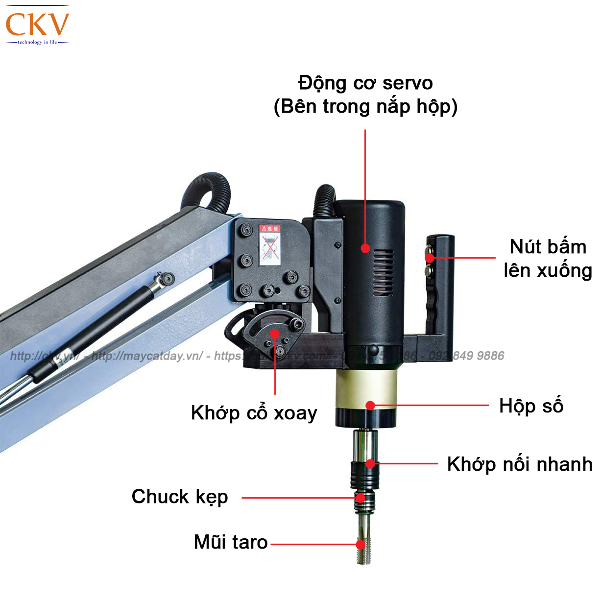 [HÀ NỘI] Máy taro điện tay cần 1100mm tạo ren cơ khí chất lượng cao