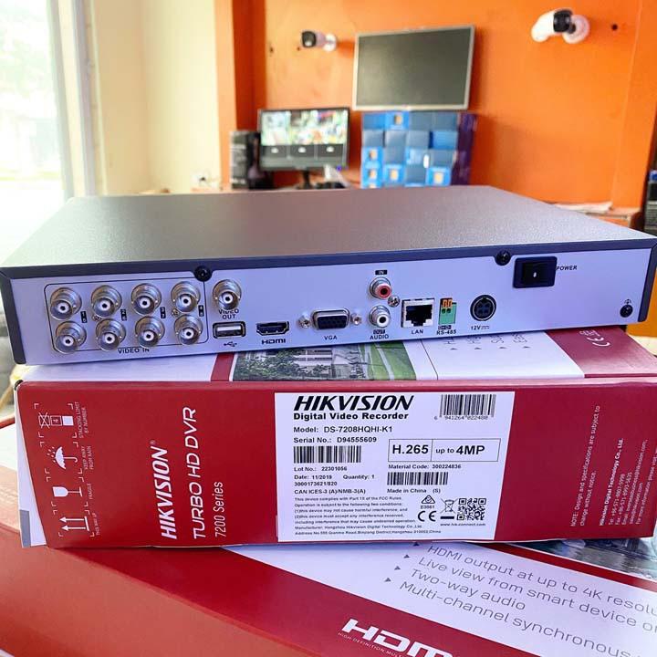 Đầu ghi camera 8 kênh HDTVI  up to  4MP chuẩn nén H.265 Hikvision DS-7208HQHI-K1 - Hàng Chính Hãng