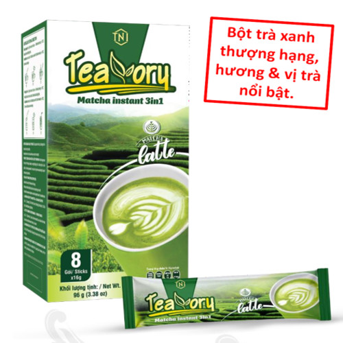 Trà Sữa Matcha Hòa Tan Teavory KING COFFEE - Hộp 8 gói x 16g.