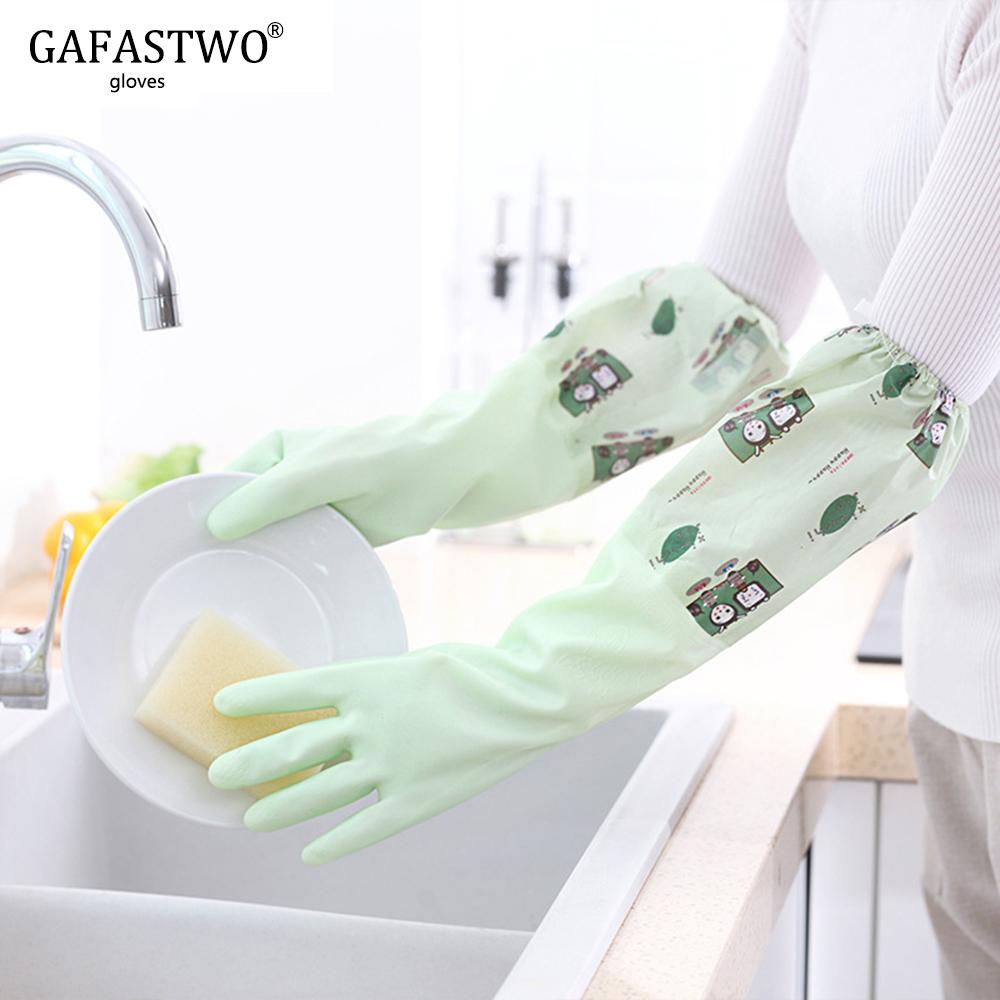 1 Cặp Winter cộng nhung ấm găng tay rửa chén găng tay cao su làm sạch nhà bếp