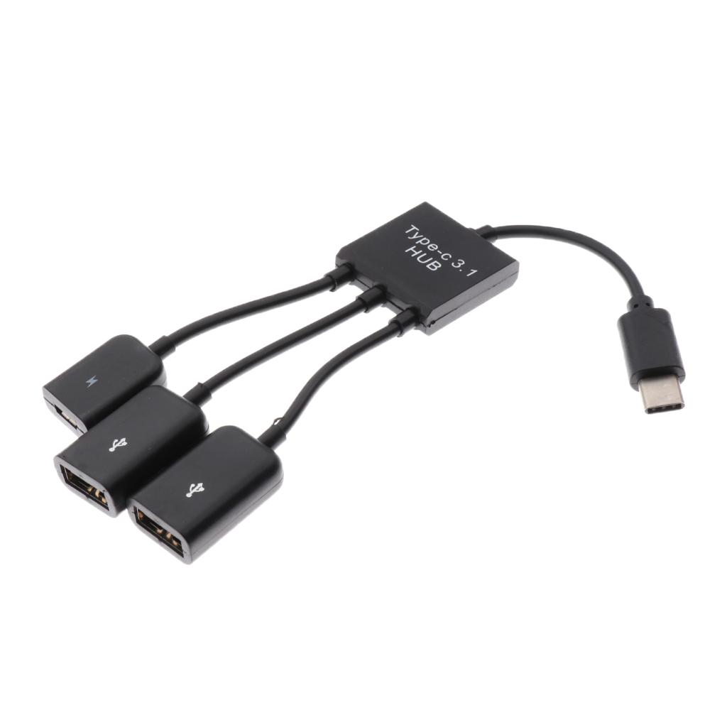 3 in 1 Micro USB HUB Adaptor with Power Charge OTG Cable Adapter Connector