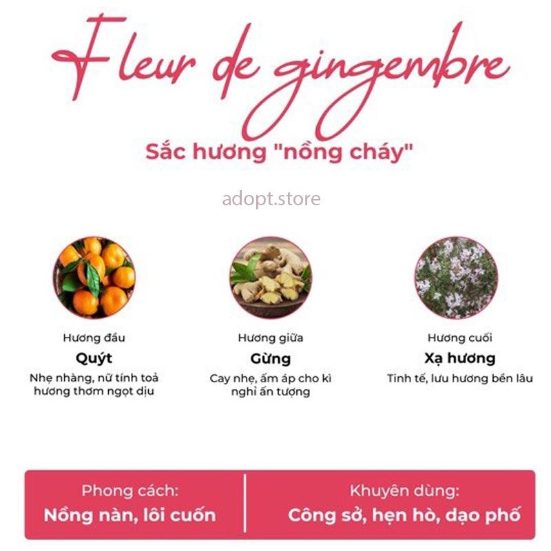 Nước Hoa Nữ ADOPT' FLEUR DE GINGEMBRE Nồng Nàn, Lôi Cuốn, Thơm Lâu