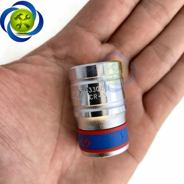 Tuýp 18mm 1/2 Kingtony 433018M 12 cạnh màu trắng dài 38mm