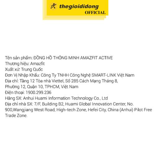 Đồng hồ thông minh Amazfit Active 42.3mm - Hàng chính hãng