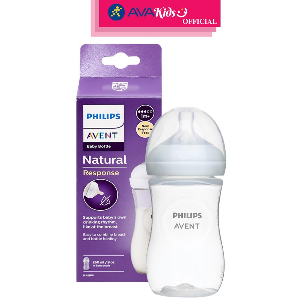 Bình sữa nhựa PP Philips Avent SCY903/01 cổ rộng 260 ml (1 - 3 tháng) - Hàng Chính Hãng
