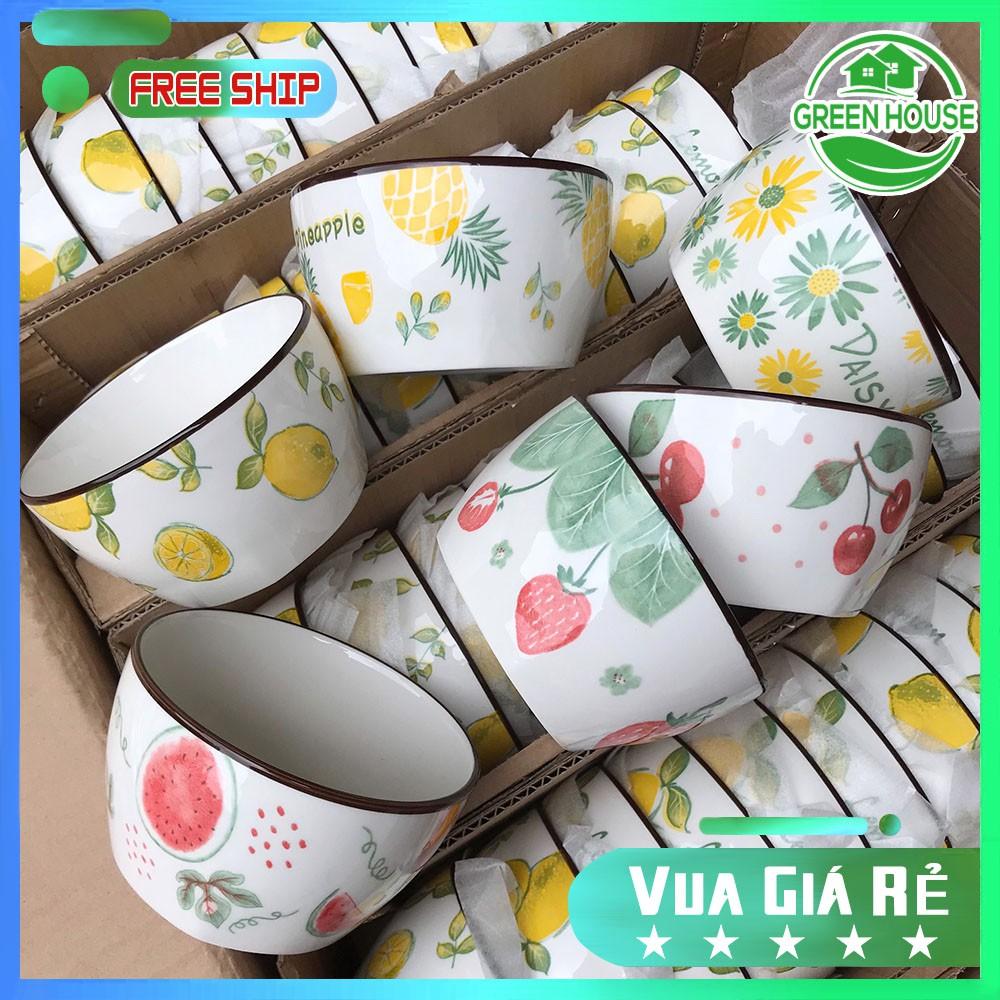 Green House - Bộ Bát sứ 6 Màu Chén Sứ dùng ăn dặm, ăn cơm decor trang trí đáng yêu